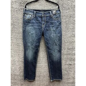 NWT Silver Jeans Curvy Fit Mid Rise Straight Leg Denim Jeans Womens Size 34 x 32